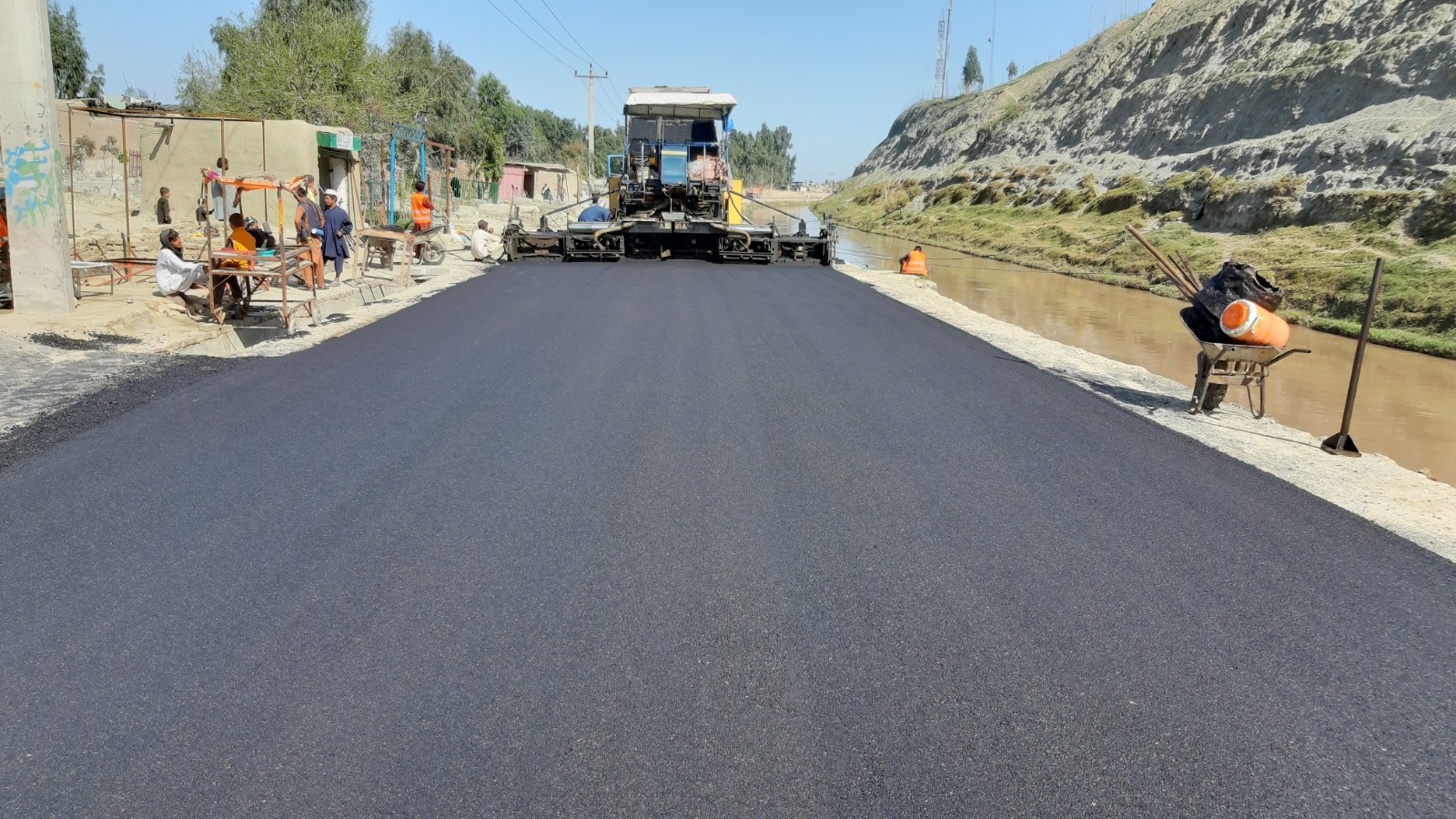 Asphalt road construction