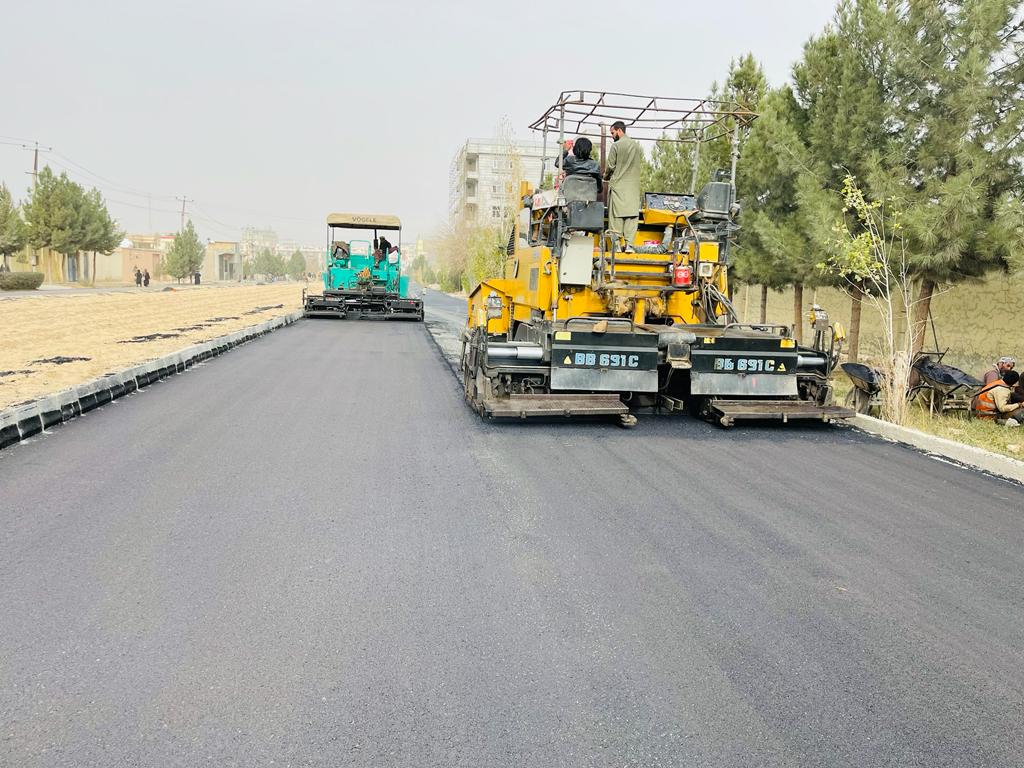 Construction of 4 Asphalt Roads in Different Parts of Mazar City Under Construction