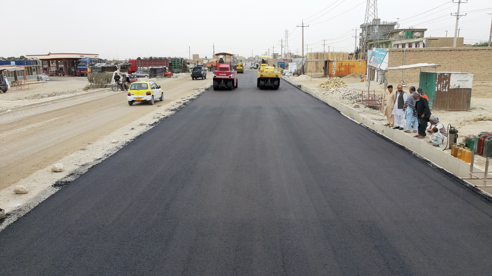 Asphalt Road in front of Nasaji in the 5th zone of Mazar City