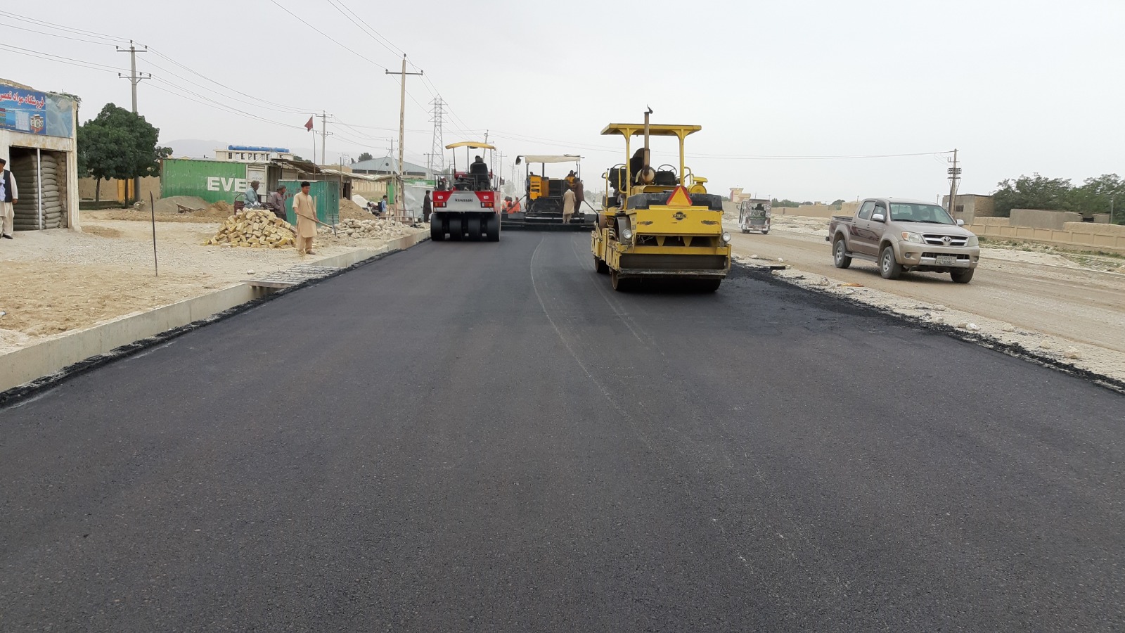 Asphalt Road in front of Nasaji in the 5th zone of Mazar City