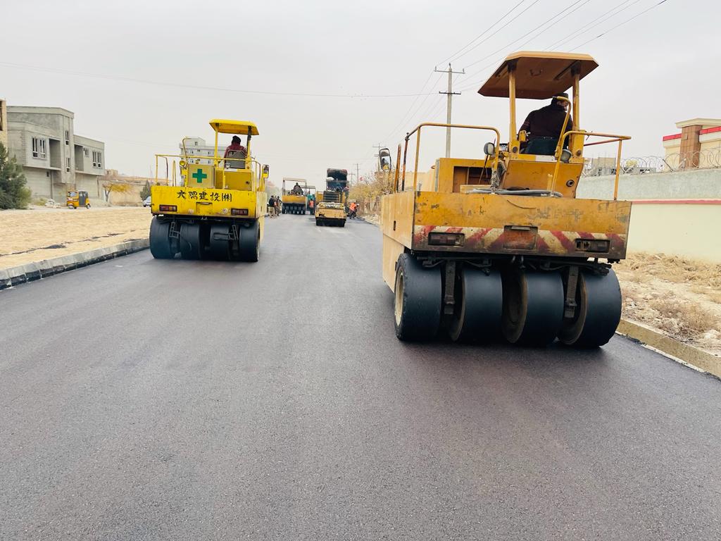 Construction of 4 Asphalt Roads in Different Parts of Mazar City Under Construction