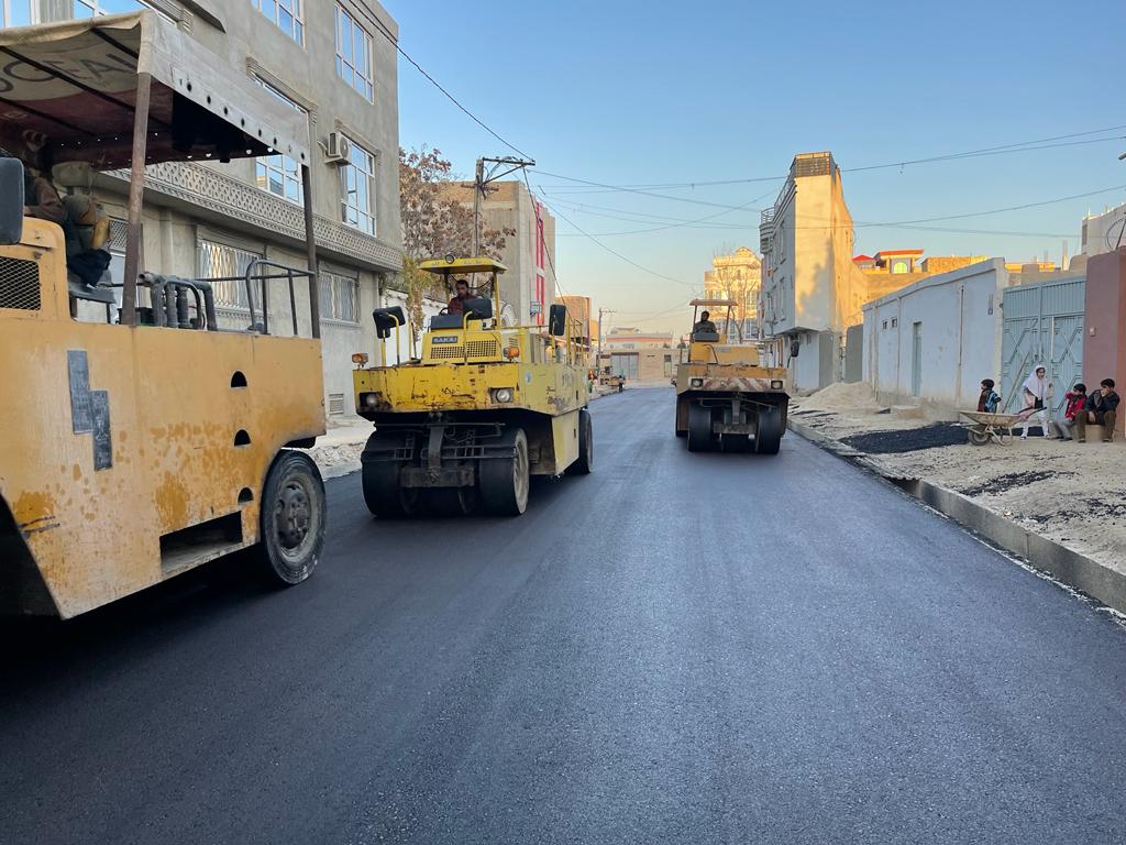 Construction of 4 Asphalt Roads in Different Parts of Mazar City Under Construction