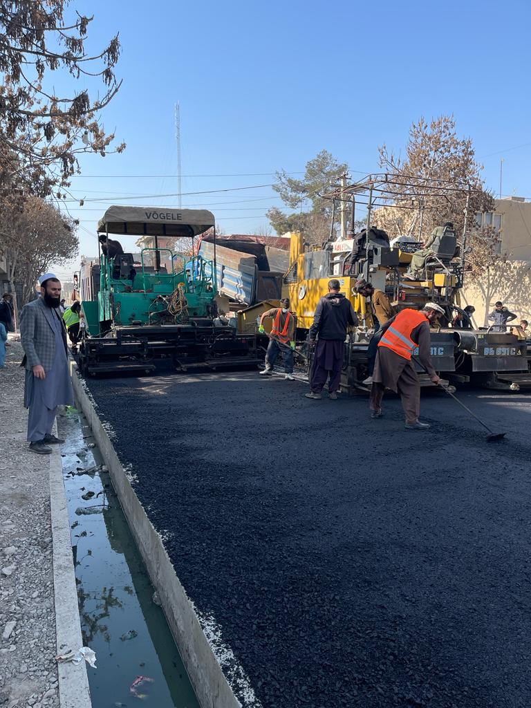 Construction of 4 Asphalt Roads in Different Parts of Mazar City Under Construction