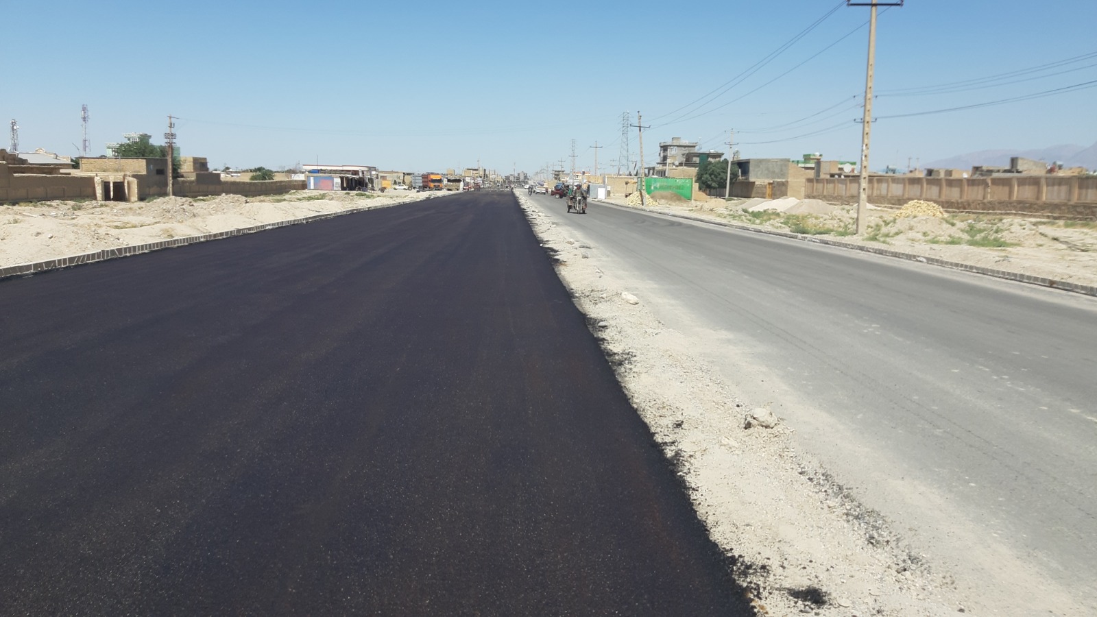 Asphalt Road in front of Nasaji in the 5th zone of Mazar City